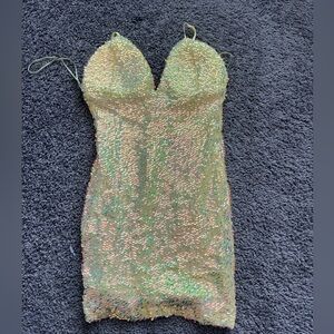 Fashion Nova Yellow/Neon Mini Dress NWT